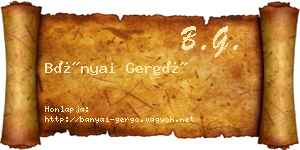 Bányai Gergő névjegykártya